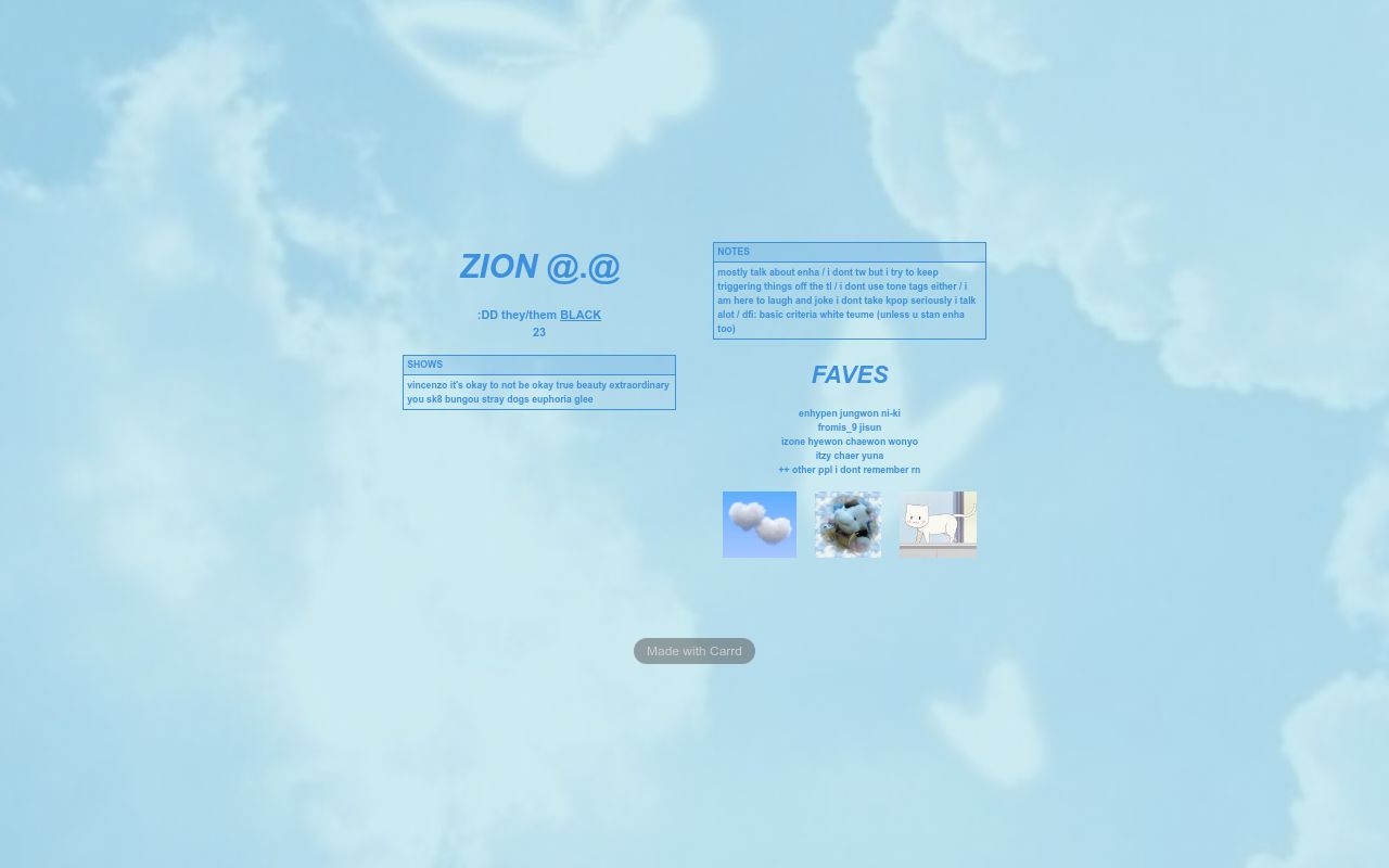 Carrd profile picture for @blimp